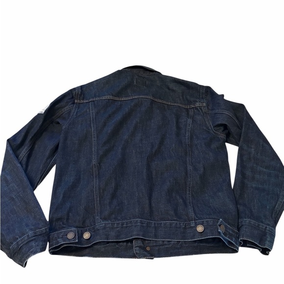 Gap Mens Trucker Jean Jacket-Three Patches on Front-Dark Indigo Color-Size Small - Picture 6 of 13